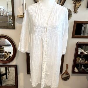 Oscar de la Renta Pink Label White Cotton Nightie. Size XS
